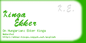 kinga ekker business card